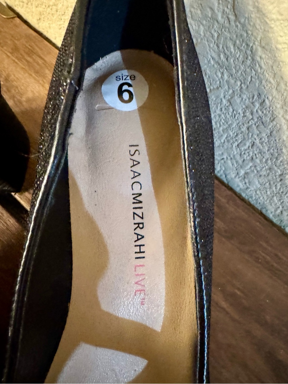 Isaac Mizrahi Black Glitter Mary Jane Heels - Picture 5 of 7